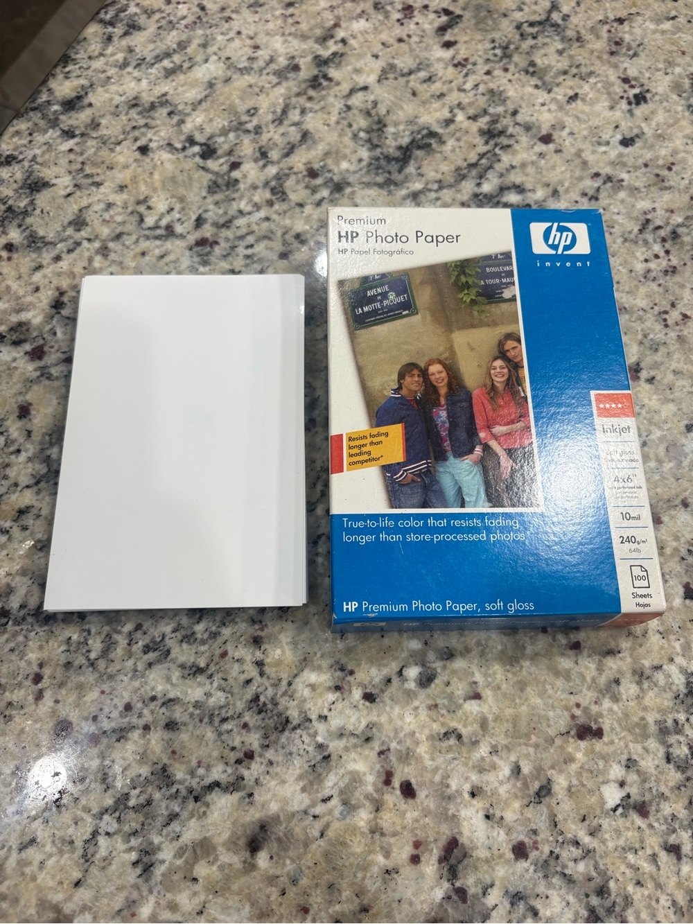 HP Premium photo paper in soft gloss NIB 4x6 100 sheets + extra sheets